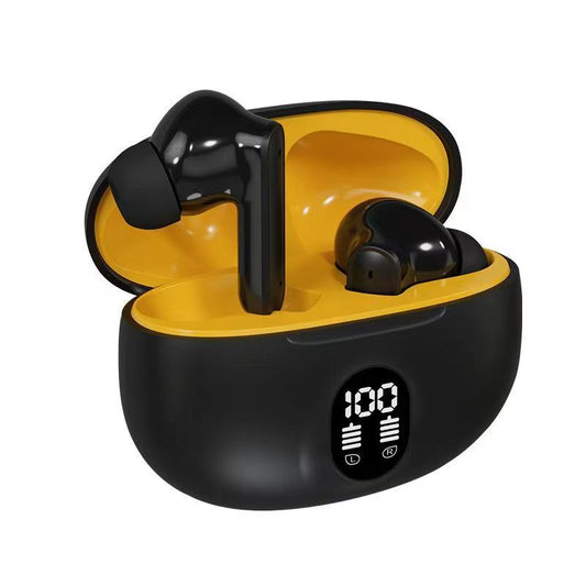 Professional Display Earbuds STEREO 895B Wireless Bluetooth Earbuds | Mic in-Ear Headphones with LED Display | Type C Fast Charging | Bluetooth 5.3 for Android/iPhone ( With Cable - With Box - Random Color )