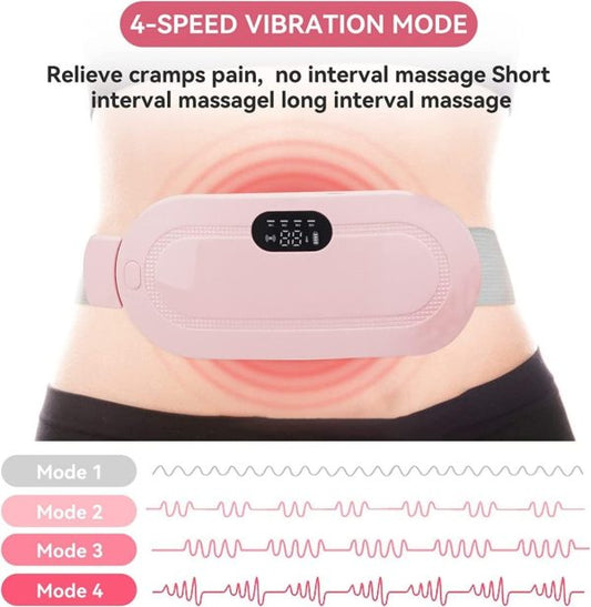 Portable Menstrual Heating Cramp Pad Belt for Women – Electric Period Pain Relief Massager with 3 Heat Levels & 4 Massage Modes - With Box | Period Cramp Belt