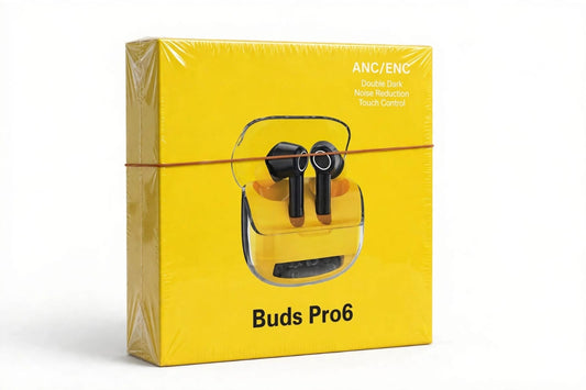 Buds Pro 6 TWS Wireless Earbuds | Bluetooth 5.3 In-Ear Earphones with Touch Control, Clear Sound, Deep Bass & Charging Case